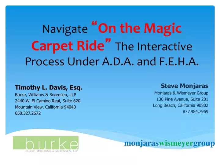 navigate on the magic carpet ride the interactive process under a d a and f e h a