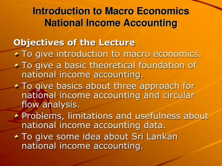 introduction to macro economics national income accounting