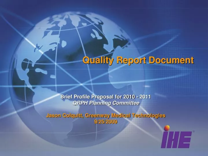 quality report document