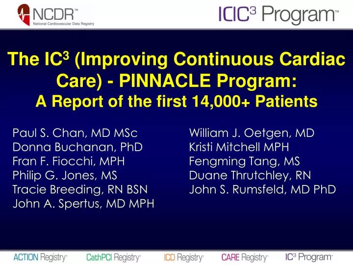the ic 3 improving continuous cardiac care pinnacle program a report of the first 14 000 patients