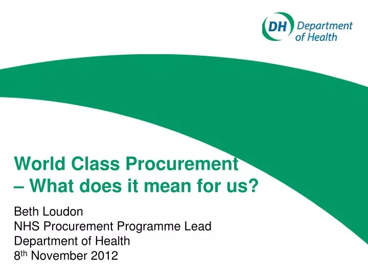 world class procurement what does it mean for us