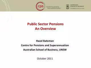 Public Sector Pensions An Overview