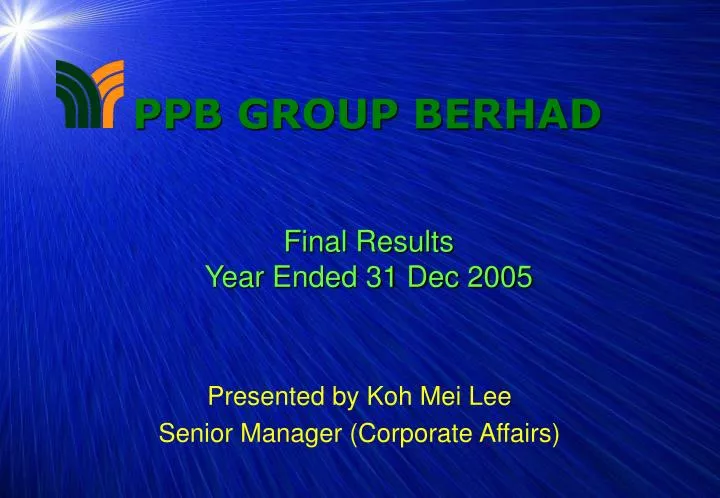 final results year ended 31 dec 2005