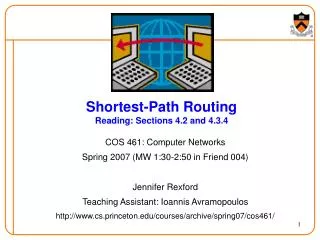 shortest path routing reading sections 4 2 and 4 3 4