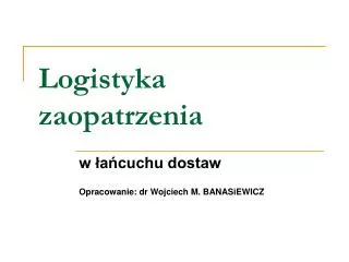 logistyka zaopatrzenia