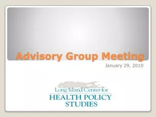 Advisory Group Meeting