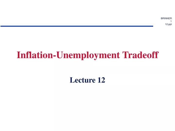 inflation unemployment tradeoff