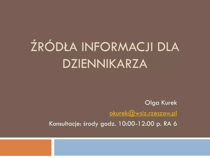 r d a informacji dla dziennikarza