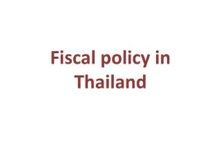 Fiscal policy in Thailand