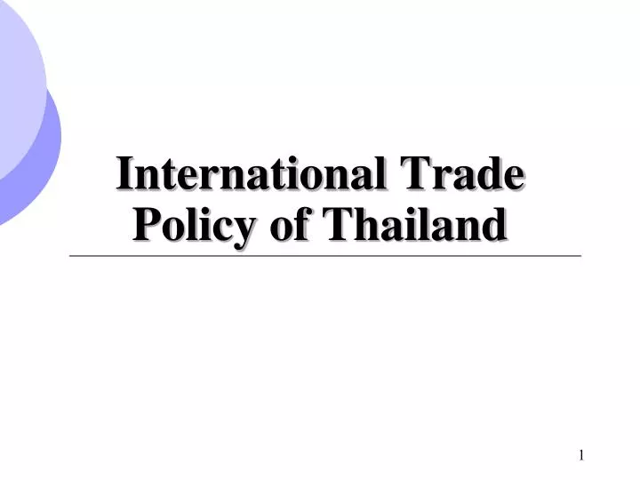 international trade policy of thailand