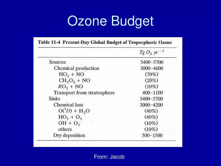ozone budget