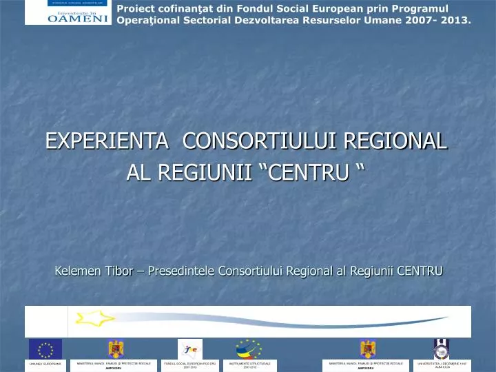 experienta consortiului regional al regiunii centru