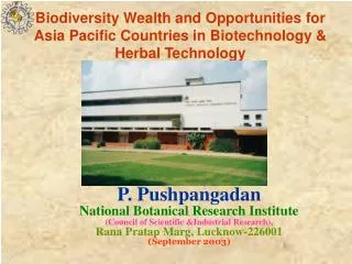 P. Pushpangadan National Botanical Research Institute