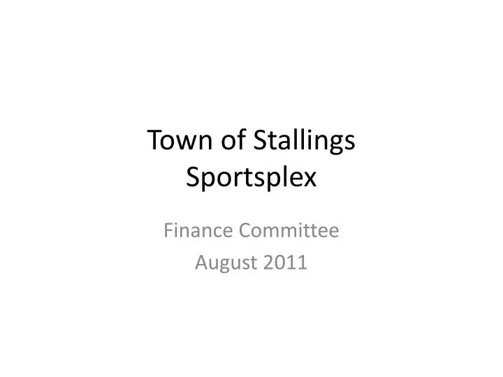 town of stallings sportsplex