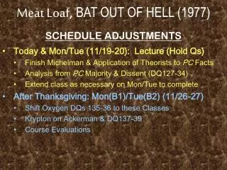 Meat Loaf , BAT OUT OF HELL (1977)