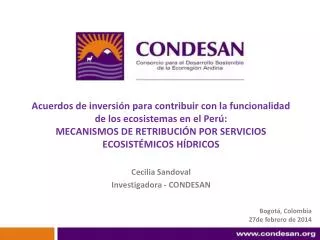 cecilia sandoval investigadora condesan