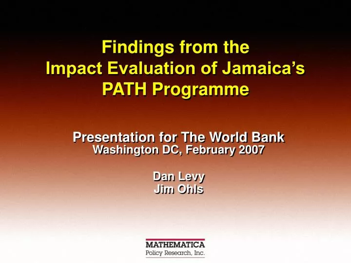 findings from the impact evaluation of jamaica s path programme
