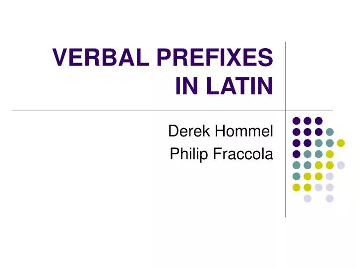 verbal prefixes in latin