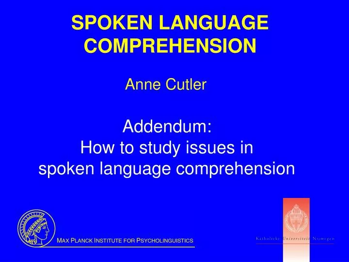 spoken language comprehension
