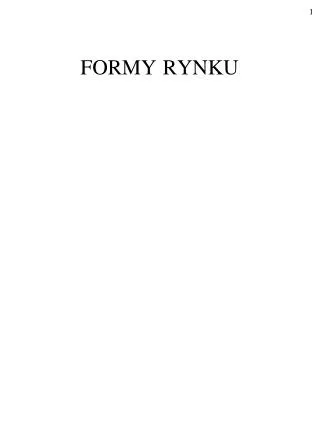 formy rynku