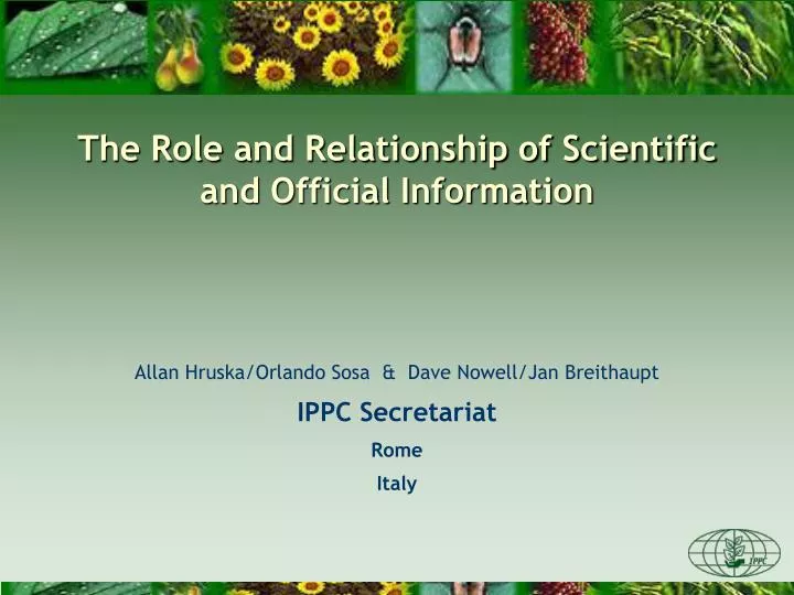 the role and relationship of scientific and official information