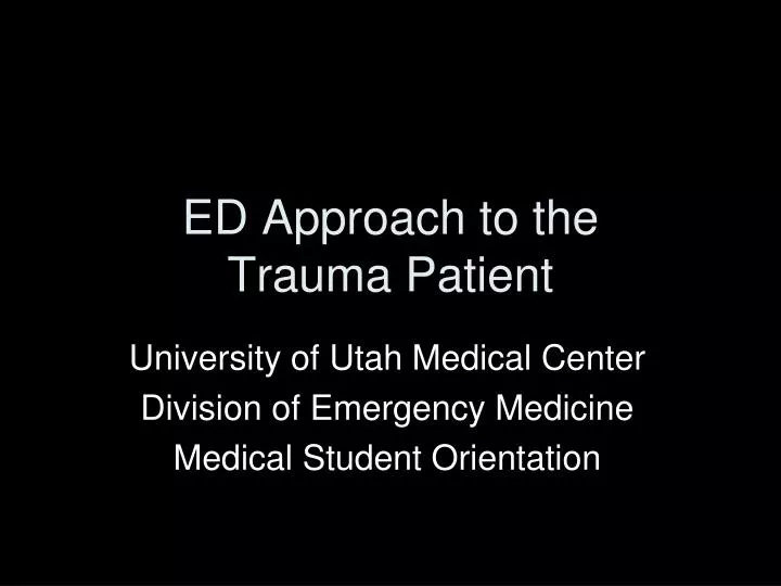 ed approach to the trauma patient