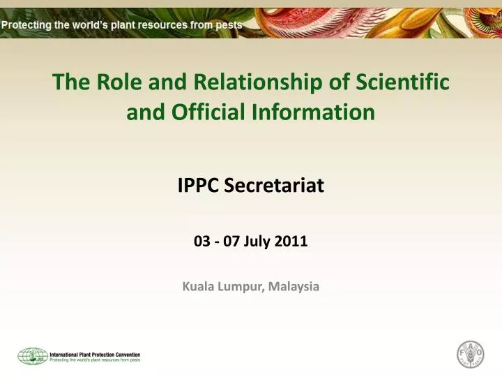 the role and relationship of scientific and official information