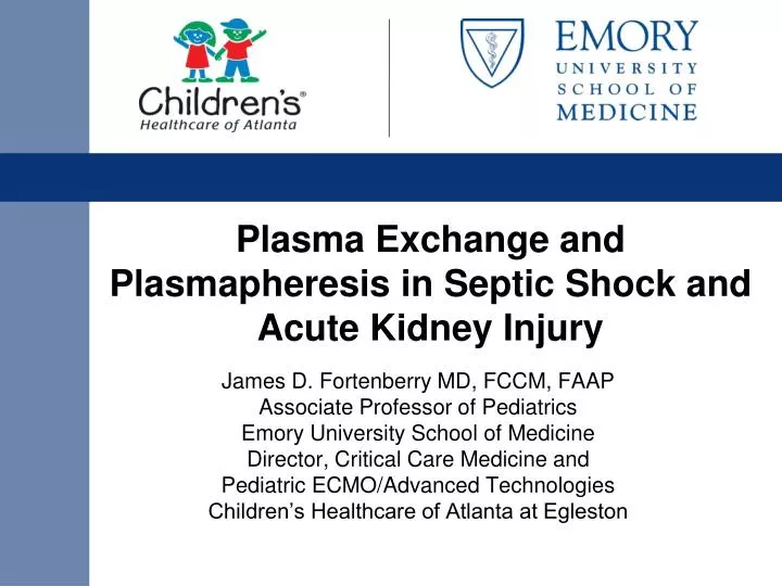 plasma exchange and plasmapheresis in septic shock and acute kidney injury