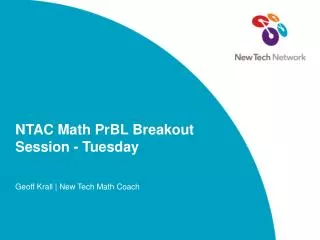 NTAC Math PrBL Breakout Session - Tuesday