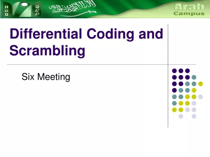 differential coding and scrambling