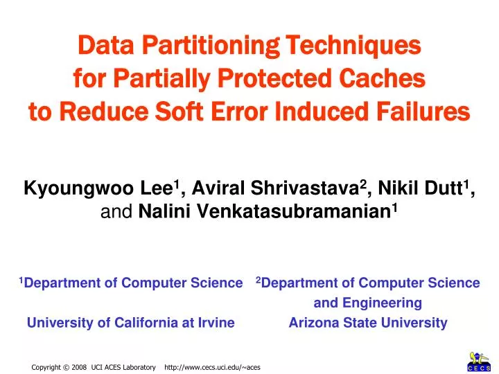 data partitioning techniques for partially protected caches to reduce soft error induced failures