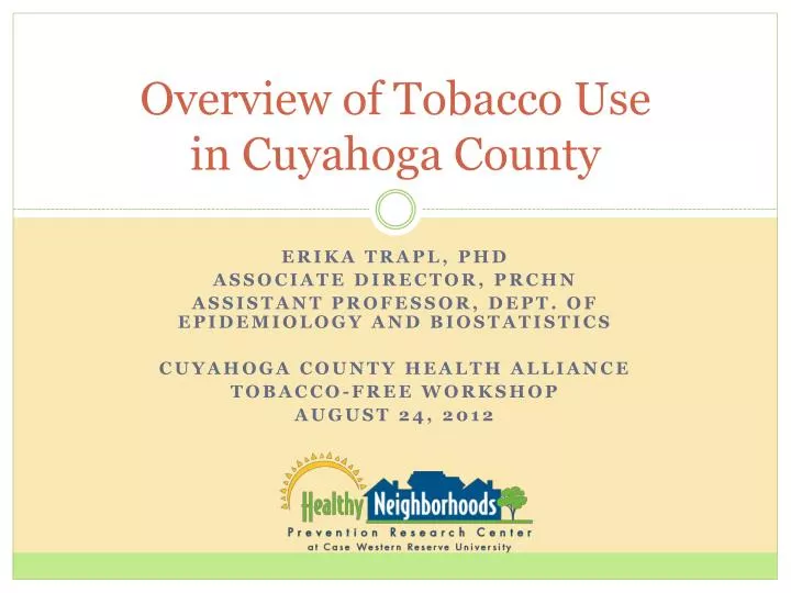 overview of tobacco use in cuyahoga county