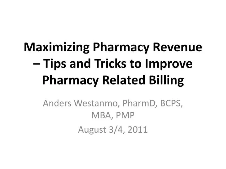maximizing pharmacy revenue tips and tricks to improve pharmacy related billing