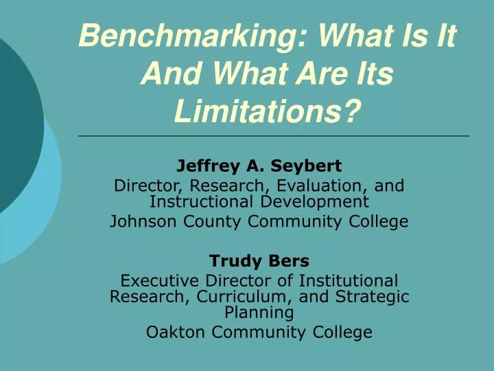 benchmarking what is it and what are its limitations