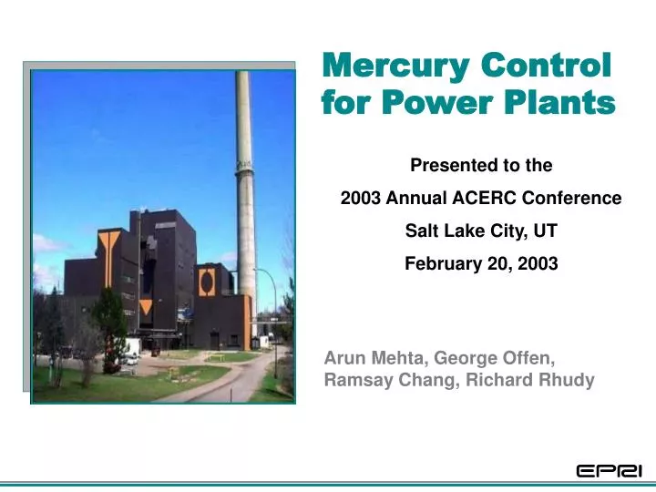 mercury control for power plants