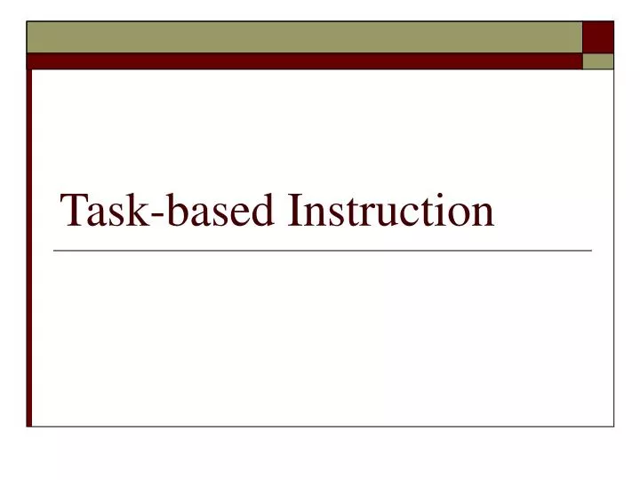 task based instruction