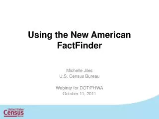 Using the New American FactFinder