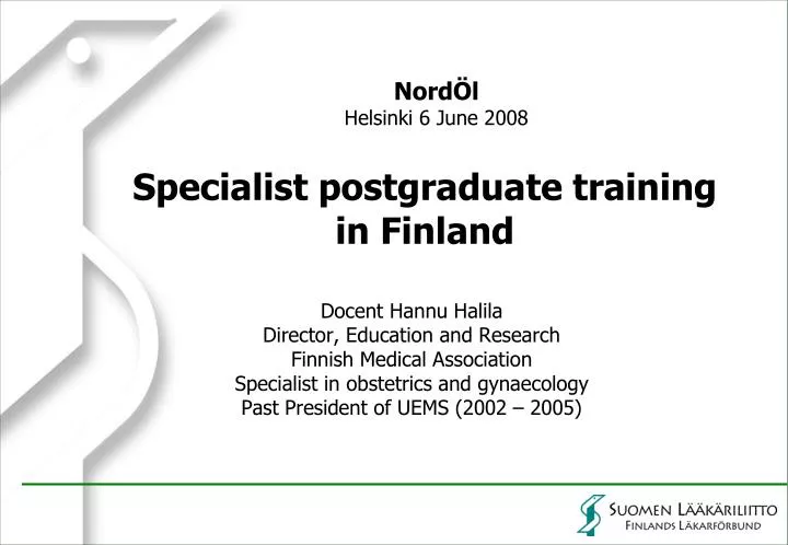 specialist postgraduate training in finland