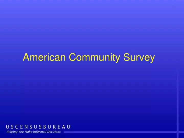 american community survey