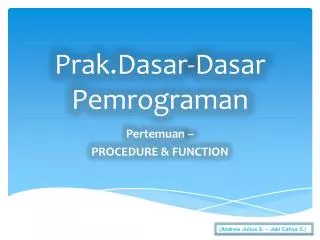 prak dasar dasar pemrograman