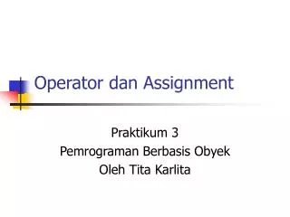 operator dan assignment