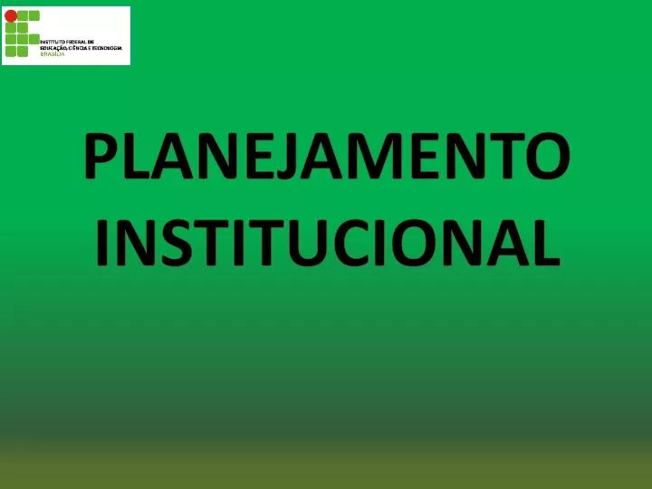 planejamento institucional