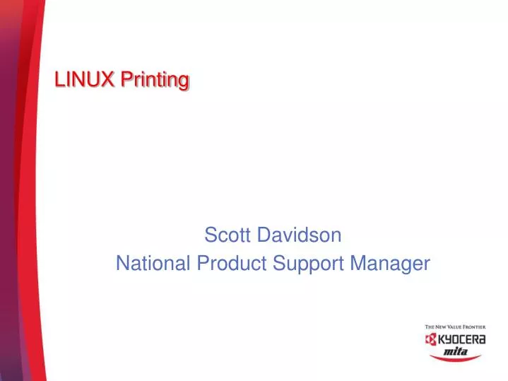 scott davidson national product support manager