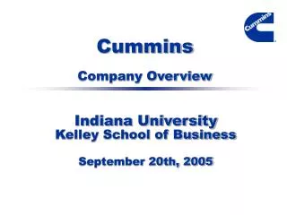 Cummins Company Overview