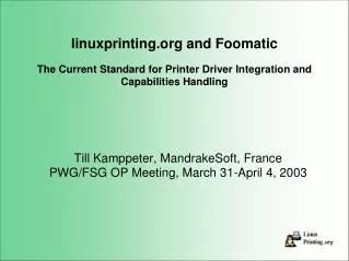till kamppeter mandrakesoft france pwg fsg op meeting march 31 april 4 2003