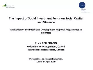 The Impact of Social Investment Funds on Social Capital and Violence
