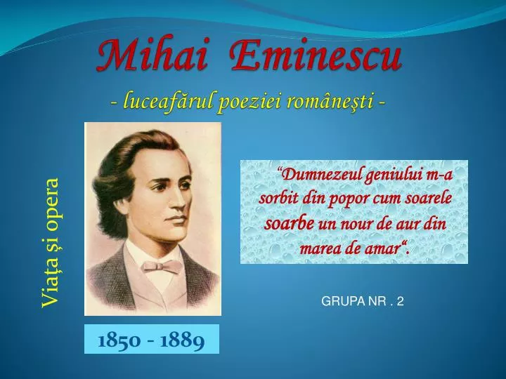 mihai eminescu luceaf rul poeziei rom ne ti