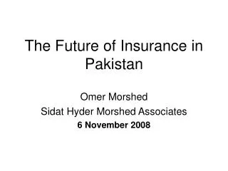The Future of Insurance in Pakistan