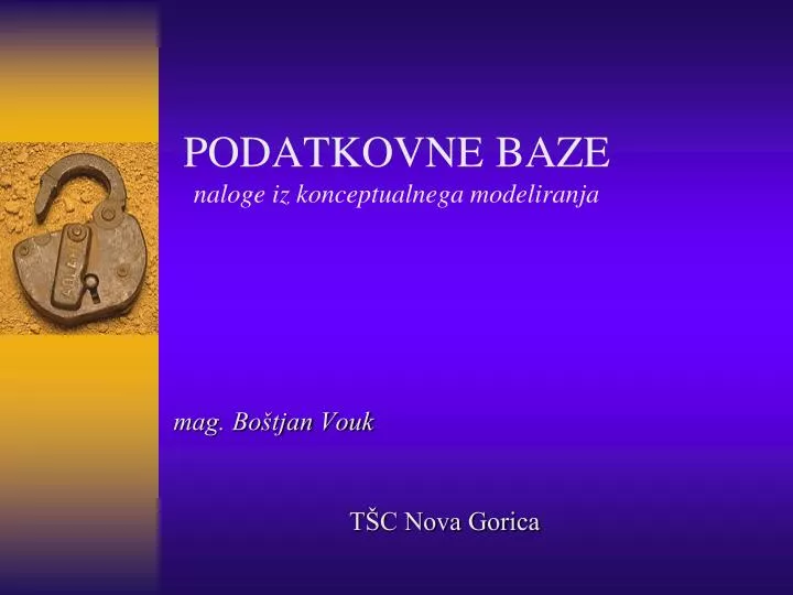 podatkovne baze naloge iz konceptualnega modeliranja