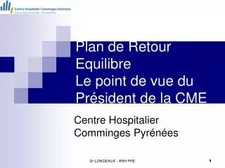 plan de retour equilibre le point de vue du pr sident de la cme